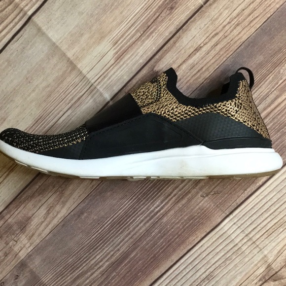 APL x Lululemon Techloom Bliss Sneakers in Black and Rose Gold Metallic - Picture 8 of 12